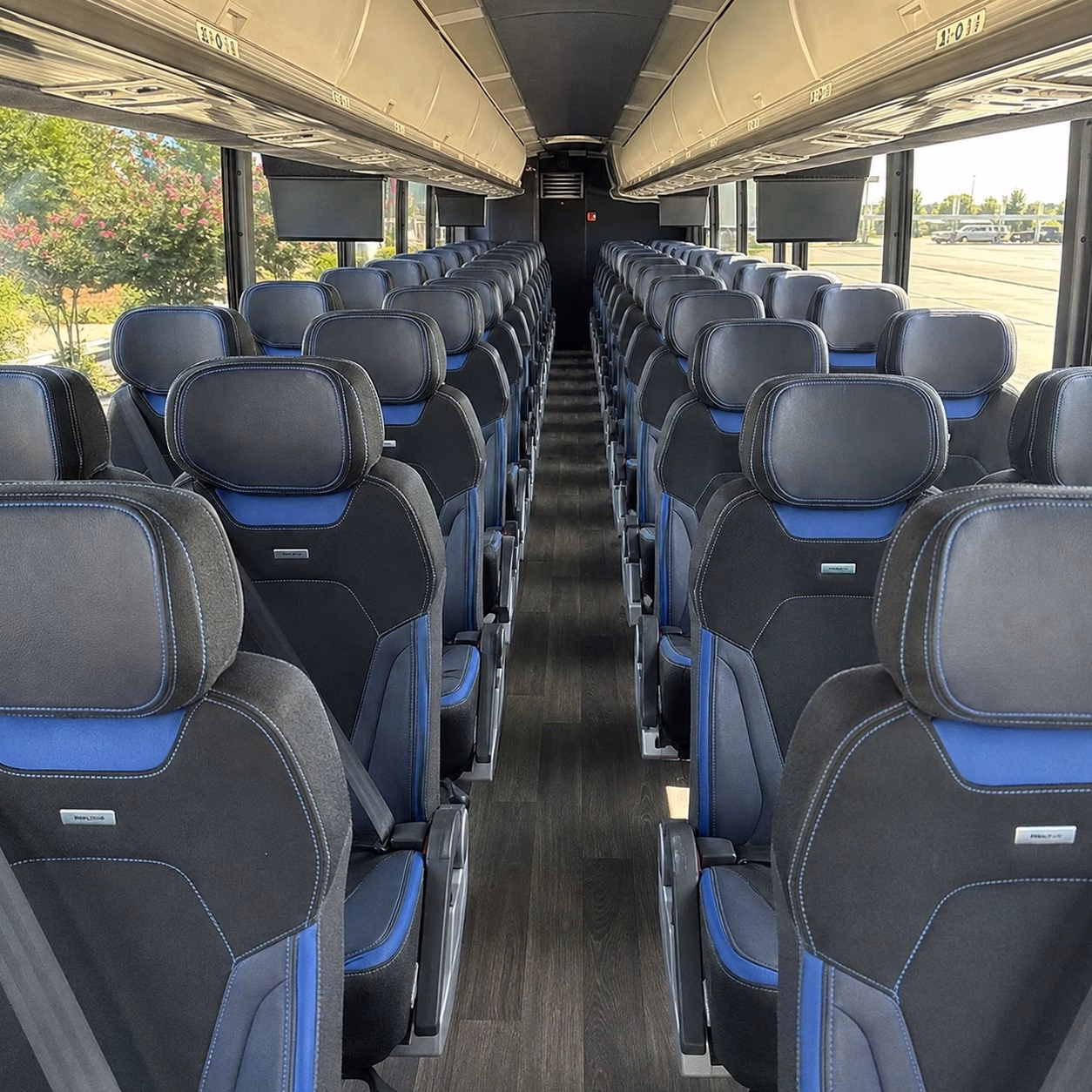 56 passenger charter bus inside